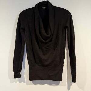 Ann Taylor Black Cowl Neck Sweater Women’s Small – Wool Angora Cashmere Blend